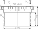 Draft Hutterer & Lechner Grating with plastic frame 240 x 240 mm and secured plastic grate, d 145 [Code number: HL 623] (Russia)