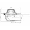 Draft Hutterer & Lechner Flat-roof drain, horizontal, with PP-flange and heating (10-30W/230V), DN110 [Code number: HL 64.1F/1]