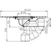 Draft Hutterer & Lechner Floor/balcony and terrace drain body with bitumen membrane, ball-joint, DN50/75 [Code number: HL 80HK]