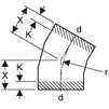 Чертеж Отвод 150° (30°) Geberit HDPE длинный, сваренный встык, d - 200 [Артикул: 370.030.16.1]
