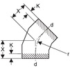 Чертеж Отвод 135° (45°) Geberit HDPE длинный, сваренный встык, d - 200 [Артикул: 370.045.16.1]