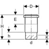 Чертеж Компенсаторная муфта Geberit HDPE с уплотнительным кольцом для вертикального и горизонтального монтажа, d 32 [Артикул: 379.791.16.1]