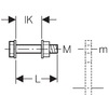 Draft Geberit bolt set for flange connection, made of steel zinc-plated, M10 x 45 [Code number: 91064]
