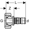 Draft Geberit Mepla connection nipple for manifold, gunmetal, d 20 [Code number: 602.623.00.5]