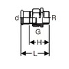 Draft [NO LONGER PRODUCED] - Geberit Mapress CuNiFe adaptor union with male thread, FKM, d 15-R1/2" [Code number: 53562]