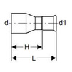 Draft Geberit Mapress Copper reducer with plain end, FKM, d 18-15 [Code number: 52133]