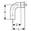 Draft [NO LONGER PRODUCED] - Geberit Mapress Carbon Steel bend 90° with plain end, FKM, d108 [Code number: 51323]