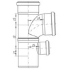 Draft [NO LONGER PRODUCED] - REHAU RAUPIANO PLUS parallel branch fitting 87°, d 90-90-50-90 [Code number: 11009281001 / 100 928 001]