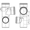 Draft [NO LONGER PRODUCED] - REHAU RAUPIANO PLUS double branch fitting, left, d - 110-90-75 [Code number: 11026891001 / 102 689 001]