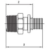 Draft [REMOVED FROM PRODUCTION. REPLACEMENT: 13660581001 / 14563191001] - REHAU RAUTITAN adapter with male thread, stainless steel, d - 25 - R 1 [Code number: 11377621001 / 137 762 001]