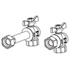 Draft REHAU RAUTITAN set of 2 angled ball valves G1", made of nickel, for manifold [Code number: 13152241001 / 315 224 001]