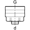 Draft [NO LONGER PRODUCED. REPLACEMENT: 641.534.22.2] - Geberit Mepla union connector, for Euro cone, d16 x 3/4" [Code number: 641.534.00.1]