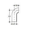 Draft Wavin QuickStream bend 90° with large leg, d - 63 [Code number: 3003601 / 26534205]