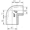 Draft Wavin PVC Pressure Pipe systems Reducing elbow 90°, PVC-U, PN10, d - 40-32 [Code number: 20123664]