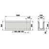 Draft Hauraton FASERFIX SUPER 150 Channel up to load class F 900, with galvanised angle housings, type 020L with hole DN 150, 1000x240x369 mm (price on request) [Code number: 2037]