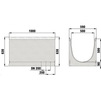 Draft Hauraton FASERFIX SUPER 500 Channel up to load class F 900, with galvanised angle housings, with outlet DN 200, type 01L, 1000x590x630 mm (price on request) [Code number: 4122]