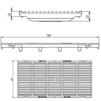 Draft Hauraton FASERFIX KS 200 ductile iron longitudinal grating, galvanised, class D 400, 500x249x20 mm (price on request) [Code number: 12369]