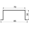 Draft Hauraton DACHFIX STEEL Cross-intersection channel, stainless steel, 1000x70x30 mm (price on request) [Code number: 60801]