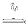 Draft Hauraton DACHFIX RESIST Channel type 75 with longitudinal slot grating, SW 10 mm, made of PP, silver, 1000x115x75 mm (price on request) [Code number: 63015]