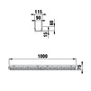 Draft Hauraton DACHFIX RESIST Channel type 75 with perforated grating, diam. 6 mm, stainless steel, 1000x115x75 mm (price on request) [Code number: 63069]