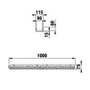Draft Hauraton DACHFIX RESIST Channel type 75 with perforated grating, diam. 6 mm, galvanised, 1000x115x75 mm (price on request) [Code number: 63068]