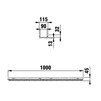 Draft Hauraton DACHFIX RESIST Channel type 45 with perforated grating, diam. 6 mm, stainless steel, 1000x115x45 mm (price on request) [Code number: 63169]