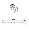 Draft Hauraton DACHFIX RESIST Channel type 45 with longitudinal grating, stainless steel, 1000x115x45 mm (price on request) [Code number: 63167]