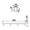 Draft Hauraton DACHFIX STANDARD Channel type 2 DP, with perforated grating diam. 6, 1000x139x110 - 160 mm (price on request) [Code number: 60178]