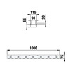 Draft Hauraton DACHFIX STEEL Channel type 75 with longitudinal grating, stainless steel, 1000x115x75 mm (price on request) [Code number: 61367]