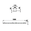 Draft Hauraton DACHFIX STEEL Channel type 45 with mesh grating MW 8/21, black, 1000x115x45 mm (price on request) [Code number: 61232]