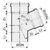 Draft SINIKON Standart T-piece 67°, PP, PP, d - 40*32 (Valsir) [Code number: 510003]