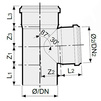 Draft SINIKON Standart T-piece 87°, PP, d - 50*40 (Valsir) [Code number: 510011]