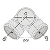 Чертеж Крестовина 87° двухплоскостная СИНИКОН Стандарт, d - 110, d1 - 50, d2 - 110, левая, ПП [Артикул: 512033.R]