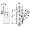 Draft SINIKON Standart Bend for WC, white, with left outlet, PP D 50, D 110 (Valsir) [Code number: 538003]
