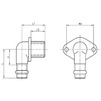 Draft IBP B-Press 90° Walplate Tank Connector Elbow, d - 15 x 1/2 x 3/4 x 25 [Code number: P4093G01504025]