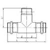 Draft IBP B-Press Tee - Reduced Male Branch, d - 15 x 1/2" x 15 [Code number: P4132G01504015]