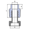 Draft [NO LONGER PRODUCED] - Wavin Ekoplastik Therm Metal reducer with cap nut, d 20x1/2" [Code number: BZM02020XX]