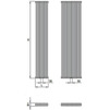 Чертеж Радиатор ISAN MELODY, модель ARUBA DOUBLE, классическое подключение 4×G1/2", 1800/300 мм (цена по запросу) [Артикул: DARD18000300SK01-]