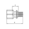 Draft [REMOVED FROM PRODUCTION. REPLACEMENT: 13660671001 / 14563271001] - REHAU RAUTITAN Adapter with female thread, made of stainless steel, d - 16-Rp 1/2" [Code number: 11378121001 / 137 812 001]