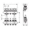 Draft [NO LONGER PRODUCED. REPLACEMENT: 652.520.00.1] - Geberit distributing unit for underfloor heating, 2 outlets, nickel-plated, G 1" [Code number: 652.442.22.1]