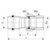 Draft VIEGA Sanpress Inox Adapter union, d 15 x 1/2" [Code number: 437459]