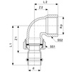 Draft VIEGA Sanpress Inox Adapter union 90°, d 15 x 1/2" [Code number: 437299]