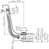 Draft Hutterer & Lechner waste and overflow assembly with integrated water feed 3/4', ball-joint tub-trap, visual parts solid brass, DN40/50 [Code number: HL 560N.2]