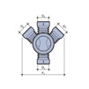 Draft Wavins Base of chamber, PE, left and right inlets, type II, d 425х400 x 400 [Code number: 3022207 / 22978016]