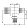 Draft REHAU RAUTITAN PLATINUM RX T-piece, d - 25-20-20 (gunmetal) [Code number: 13777441001 / 377 744 001]