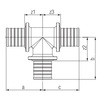 Draft REHAU RAUTITAN PLATINUM RX T-piece, d - 20-20-20 (gunmetal) [Code number: 13777261001 / 377 726 001]