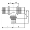 Draft REHAU RAUTITAN PLATINUM RX T-piece, reduced centre, d - 25-20-25 (gunmetal) [Code number: 13777321001 / 377 732 001]