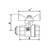 Draft VALTEC Ball valve BASE, lever butterfly type, Rp-Rp, d - 1" [Code number: VT.217.N.06]
