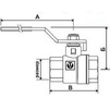 Draft VALTEC Ball valve BASE, steel lever, Rp-R, d - 1 1/2" [Code number: VT.215.N.08]