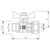 Draft VALTEC Ball valve with pressing connection, lever butterfly type, R, d - 16х1/2" [Code number: VT.341.N.1604]